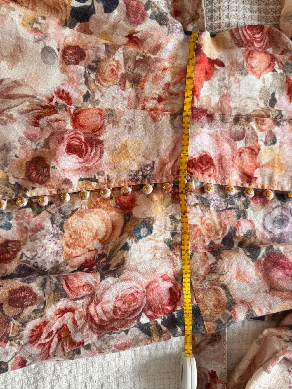 Zimmermann Cream Floral-Print Midi Dress with Belt - Picture 14 of 16